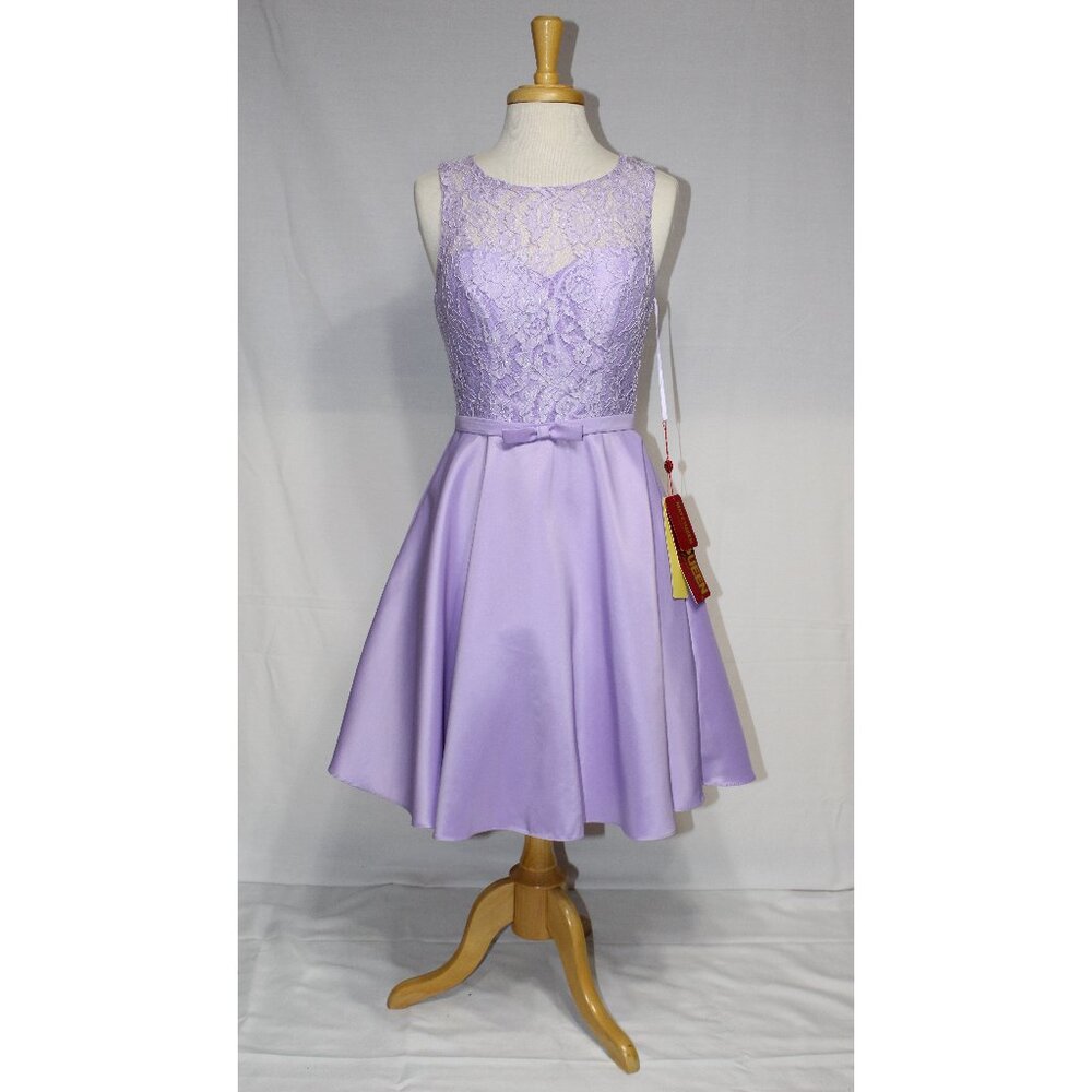 May Queen Lavender Lace Fit-and-Flare Dress